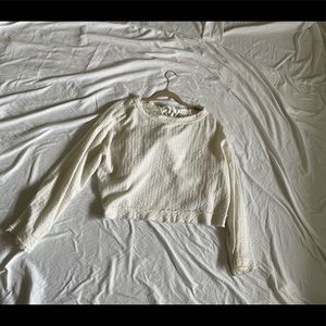 Free People white open back sweater